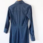 ZARA  The Minimal Denim Zip Up Midi Dress in Blue Photo 8