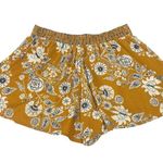 B.O.G Collective Yellow Floral Print Elastic Waist Casual Flowy Shorts Size M Size M Photo 1