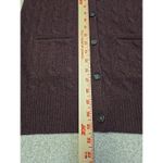 Ralph Lauren RALPH‎ LAUREN CABLE WOOL-CASHMERE SUEDE SHOULDER PATCH CARDIGAN- SWEATER SIZE L Photo 5