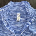 Aerie  Offline Oversized Sweatshirt Ribbed Quarter Zip Blue Space Dye Size Small Photo 4