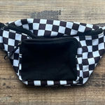 Spencer's Black & White Checkered Fanny Pack Adjustable Strap EUC Photo 0