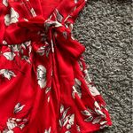 Sienna Sky Red Floral Tie-Waist Blouse Photo 4