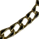 Vintage Gold Tone Chain Link Choker Necklace Black Enamel Accents u 80s Photo 2