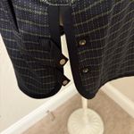 Per Se Carlisle Black and Green Patterned Trench Coat Photo 5