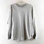 Aerie Let's Stretch Long Sleeve Boyfriend Tee Shirt Gray Small Photo 1