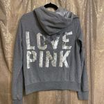 PINK - Victoria's Secret PINK Y2K Victorias Secret Gray Silver Sequin Bling Zip Sweater Medium Photo 1