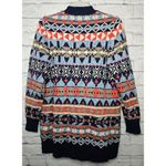L.L.Bean  women's cotton fair isle western Aztec print knit cardigan MP. Photo 2