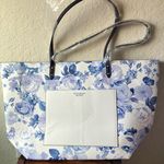 Victoria's Secret Victoria’s Secret: White with blue floral tote bag- summer/beach/vacation Photo 0