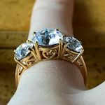 Swavorski Swarovski Crystal Sterling Silver Ring Size 5.75 Photo 1