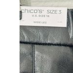 Chico's NEW Faux Leather Cutwork Hem Trousers Curvy Black Size 16 XL Photo 5