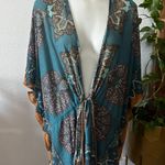 Woven Heart Kimono Cardigan with Drawstring Photo 1