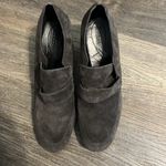 BORN Women's Suede Leather Dark Grey Chunky Heel Loafers Sz 8.5 Gray Photo 6