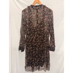 The Kooples  Sport Silk Chiffon Hummingbird Dress‎ Small Floral Retro Photo 1