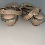 Andiamo Gold Leaf Rhinestone Sparkle Kitten Heeled Wedge Sandals Shoes 8.5 8 1/2 Photo 3