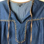 Hannah Petite Studded Blue Denim Boho Tunic Top Size undefined Photo 1
