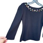 J.A.C. size M button lined scoop neck knit top. Black Size M Photo 1