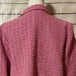 Nanette Lepore NANETTE Tweed Open Front Blazer In ROSE TROPICA / WHITE Photo 4