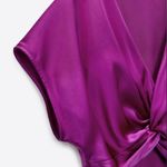 ZARA Womens Knotted Satin Effect Cropped Blouse in Purple Size S NWT Photo 11