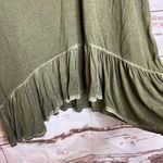 Dantelle  Women Blouse Green XL Oil Dye Ruffle Hem Stretch Top Short Sleeve Photo 5