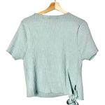Forever 21  Light Blue Ribbed Short Sleeve Wrap Sweater 2X Photo 2