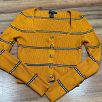 Forever 21  Mustard Striped long sleeve Crop Top Photo 0
