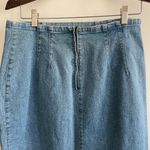 Vintage Les Copains Light Blue Italian Denim Jean MIDI Skirt Sz 46 Photo 6