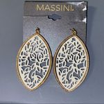 Massini  LARGE FILIGREE STYLE CUTOUT TEARDROP DANGLE EARRINGS Photo 0