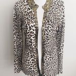 Alberto Makali EUC Animal Print Beaded Button Cardigan Size S Photo 4