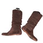 UGG  Brown Perforated Leather Abilene Slouchy Boots size 7 Photo 1