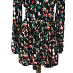 Open Edit Fit & Flare Velvet Dress Side Pockets Black/Multicolor Women's L NWOT Photo 2