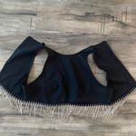 SheIn Rhinestone Fringe Zip Back Tank Top Sparkle Tassel Outfit Slim Fit Crop Blouse Photo 8