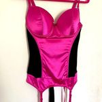 Pink and Black Morbid Threads Bustier Top lingerie Size L Photo 0