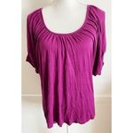 Whistles • Magenta Berry Ruched Neck Blouse Size 2 Photo 2