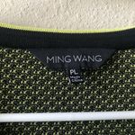 Ming Wang  Neon Yellow Black Zipper Swing Jacket Stripes Photo 3