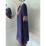 Anthropologie  Mur Mur Embroidered Short Sleeve  baby doll Medium Navy NWT Photo 3