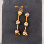 Julie Vos Bamboo Statement Earring Gold Photo 2