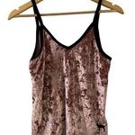 PINK - Victoria's Secret VS Pink Pink Crushed Velvet Cami Strappy Top V neck sz XS Womens Dog Logo Sexy Photo 0