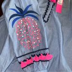 Lilly Pulitzer  NWT Haddie Tunic Top Embellished Sz Medium Blueberry Chambray Photo 9