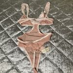 Free People We Are HAH  Key To Ur Heart Bodysuit Copper Rose Pink Lace XS Sheer Photo 7