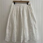 Banana Republic  Eyelet Maxi Skirt Floral Lined in New Off White Size LP NWT Photo 0
