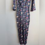 Victoria's Secret Women's Sz S Luxe Satin One Piece Sexy Keyhole Jumpsuit Floral Photo 8