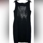 St. John  black sequin mesh knit cocktail dress glam classic  beautiful cocktail Photo 2