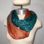 infinity New Unbranded Color Block Orange Tan Blue Sequin Scarf Photo 0