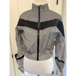 SheIn Gray Black Color Block Jacket Size Large Reflective Photo 2