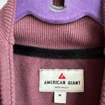 American Giant Moto Hoodie Dress Burgundy Red Sweatshirt Pullover Tunic Medium Photo 3