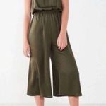 Urban Outfitters  Army Green Crop Jumpsuit Wide Leg Strapless Womens Size XS Photo 0