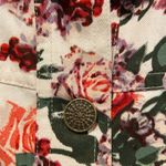 NWOT Potpourri Size 1X Rose Floral Print Button Down Denim Shacket Top Pockets Pink Photo 2