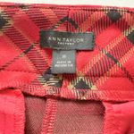 Ann Taylor Red Tartan Pull On Elastic Waist Check Casual Fit Clueless Pants 10 Photo 3