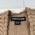 Charlotte Daniel Sleeveless Duster Cardigan Fringe Tan Knit Sweater Vest Size 8 Photo 4