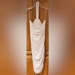 Bailey 44 Maive Halterneck Ruched Bodycon Stretch Midi Dress in White Size Large Photo 10